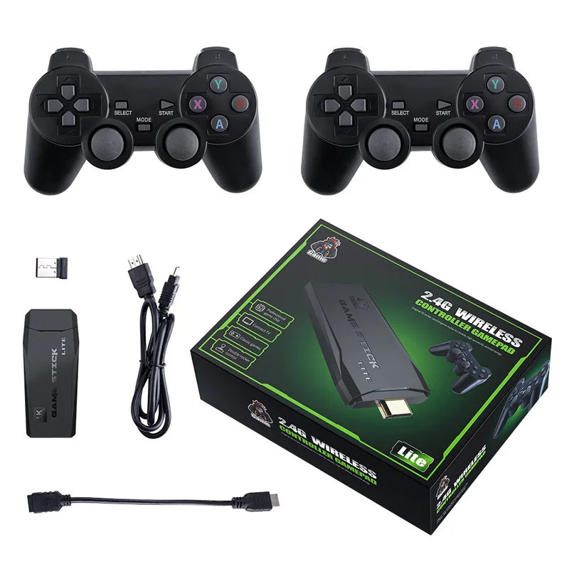 Christmas Gift  M8 Family TV 64G Built-in 20000 Games Stick 2 Wireless Controller Gamepad 4K HD Video Game Console-5