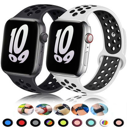 Sport Strap for Apple Watch 46mm 44mm 40mm 42-38-41mm 45mm Breathable Bracelet iWatch Series 10 9 8 7 6 SE 5 3 Ultra 2 49mm