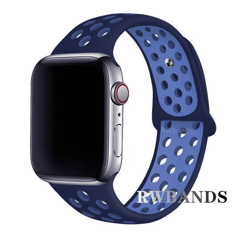 Sport Strap for Apple Watch 46mm 44mm 40mm 42-38-41mm 45mm Breathable Bracelet iWatch Series 10 9 8 7 6 SE 5 3 Ultra 2 49mm