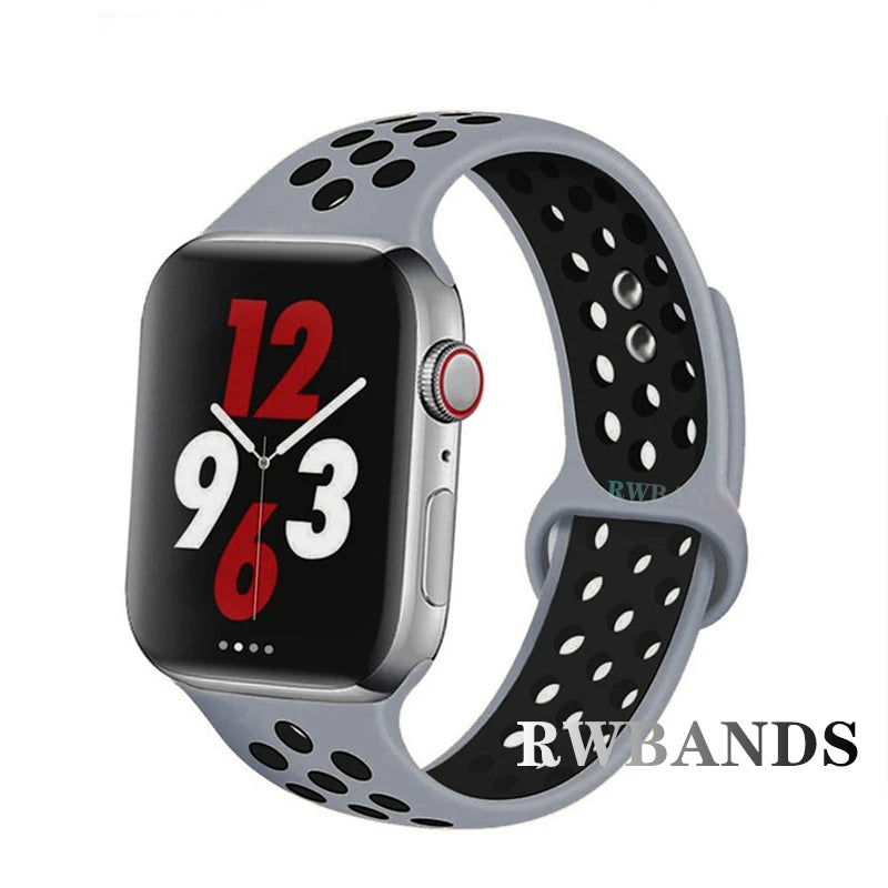 Sport Strap for Apple Watch 46mm 44mm 40mm 42-38-41mm 45mm Breathable Bracelet iWatch Series 10 9 8 7 6 SE 5 3 Ultra 2 49mm