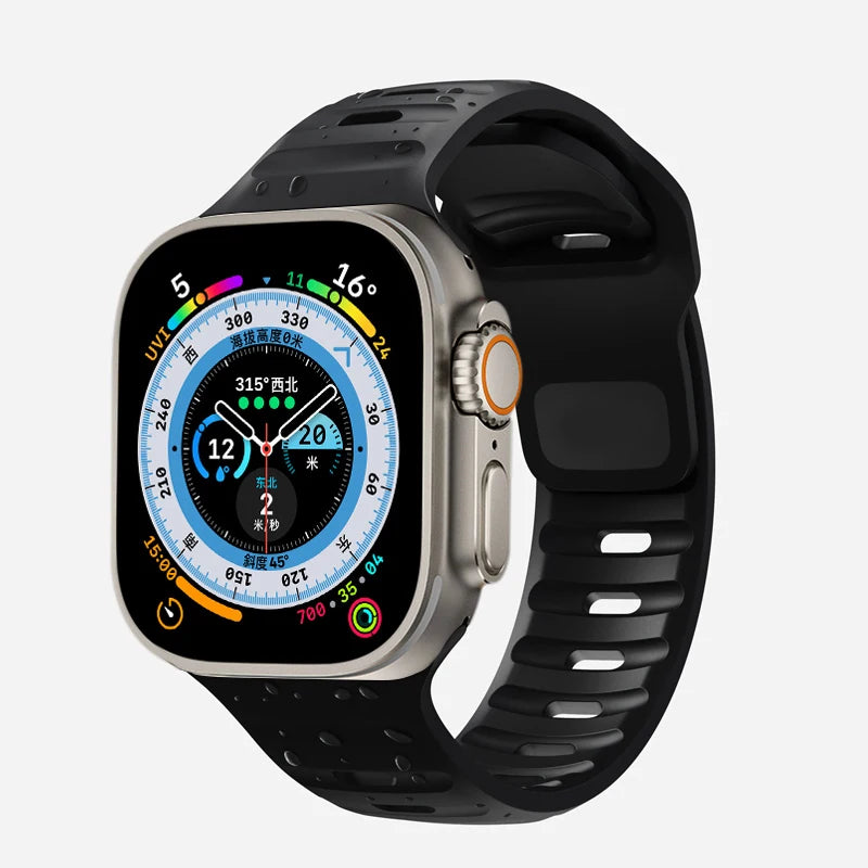 Cinturino Apple Watch 49mm 44mm 45mm 41mm 40mm 42mm 38mm Bracciale sportivo in silicone morbido iwatch Serise 8 7 SE 6 5 9 Ultra 49mm
