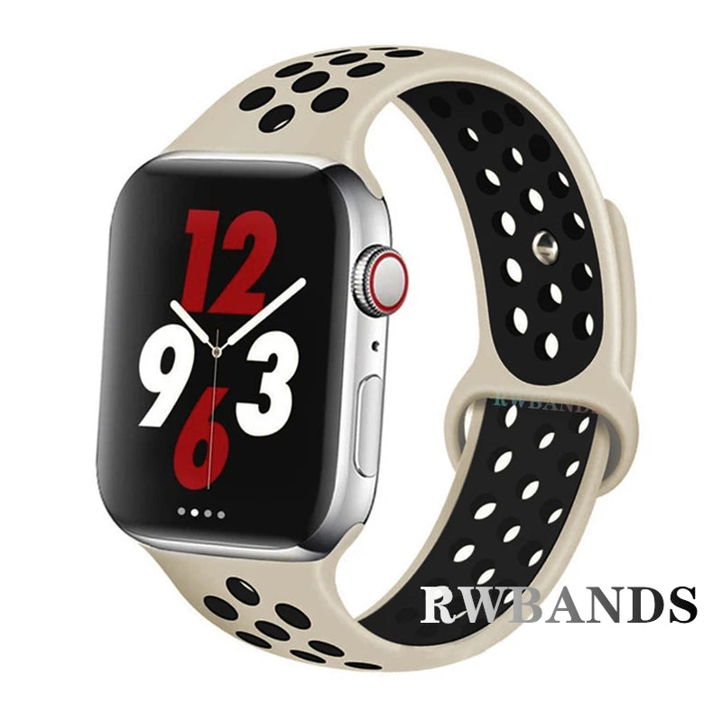 Sport Strap for Apple Watch 46mm 44mm 40mm 42-38-41mm 45mm Breathable Bracelet iWatch Series 10 9 8 7 6 SE 5 3 Ultra 2 49mm