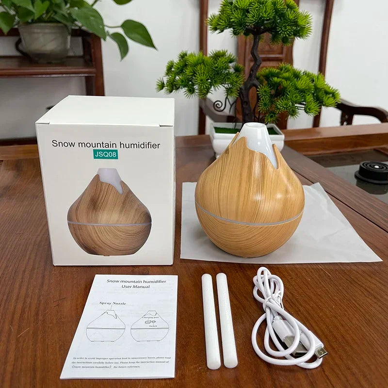 Umidificatore ad ultrasuoni con telecomando per diffusore di oli essenziali per aromaterapia da 350 ml, luce LED a 7 colori