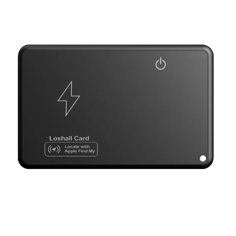 Mini Wallet Tracker Card Localizzazione di ricarica wireless Localizzatore GPS impermeabile Funziona con Apple Trova la mia app Tracker per IOS