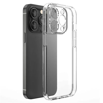 Per iPhone 15 16 Pro XS X XR Custodia in silicone trasparente antiurto per iPhone 13 11 12 14 Pro Max Mini Custodia protettiva per obiettivo posteriore