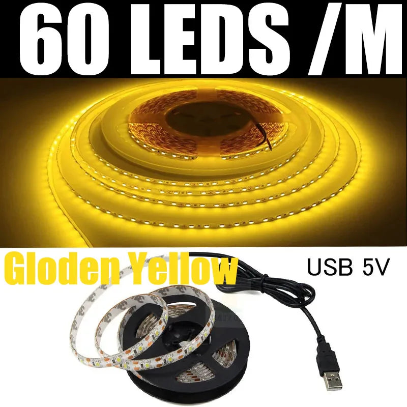 Strisce LED USB DC 5V 2835 Bianco 6000k Barra LED bianca calda Luce da cucina Lampada sotto l'armadio Luce a stringa LED 5v luce a led