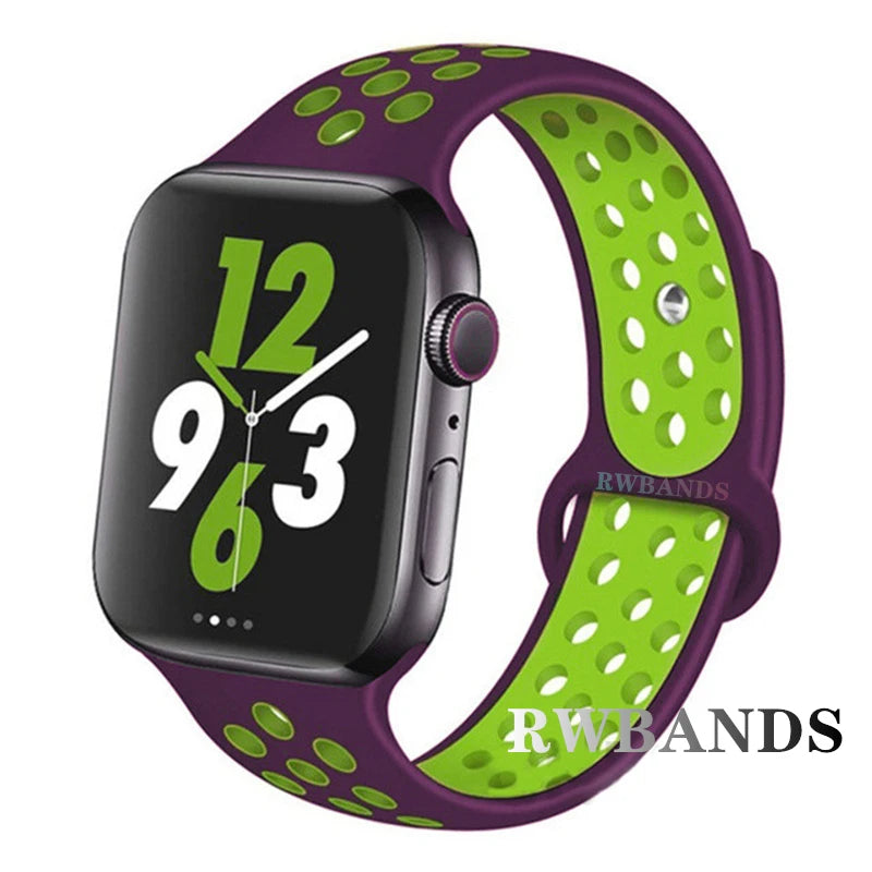 Sport Strap for Apple Watch 46mm 44mm 40mm 42-38-41mm 45mm Breathable Bracelet iWatch Series 10 9 8 7 6 SE 5 3 Ultra 2 49mm