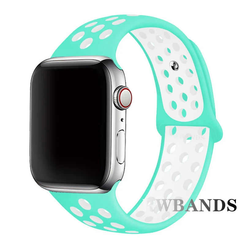 Sport Strap for Apple Watch 46mm 44mm 40mm 42-38-41mm 45mm Breathable Bracelet iWatch Series 10 9 8 7 6 SE 5 3 Ultra 2 49mm