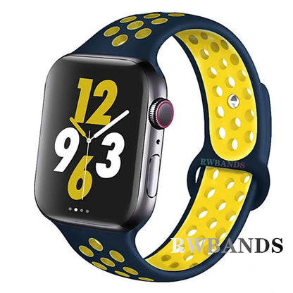 Sport Strap for Apple Watch 46mm 44mm 40mm 42-38-41mm 45mm Breathable Bracelet iWatch Series 10 9 8 7 6 SE 5 3 Ultra 2 49mm