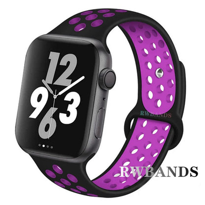 Sport Strap for Apple Watch 46mm 44mm 40mm 42-38-41mm 45mm Breathable Bracelet iWatch Series 10 9 8 7 6 SE 5 3 Ultra 2 49mm
