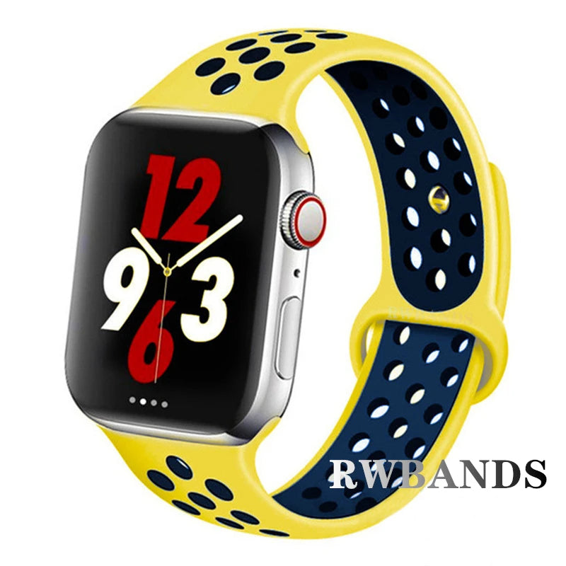 Sport Strap for Apple Watch 46mm 44mm 40mm 42-38-41mm 45mm Breathable Bracelet iWatch Series 10 9 8 7 6 SE 5 3 Ultra 2 49mm