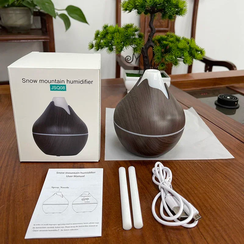 Umidificatore ad ultrasuoni con telecomando per diffusore di oli essenziali per aromaterapia da 350 ml, luce LED a 7 colori