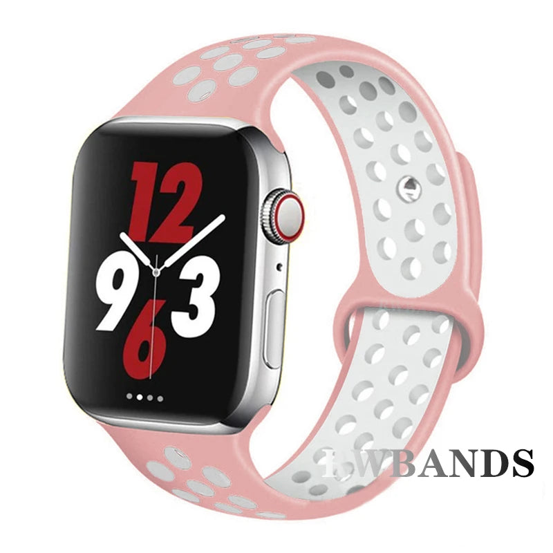 Sport Strap for Apple Watch 46mm 44mm 40mm 42-38-41mm 45mm Breathable Bracelet iWatch Series 10 9 8 7 6 SE 5 3 Ultra 2 49mm