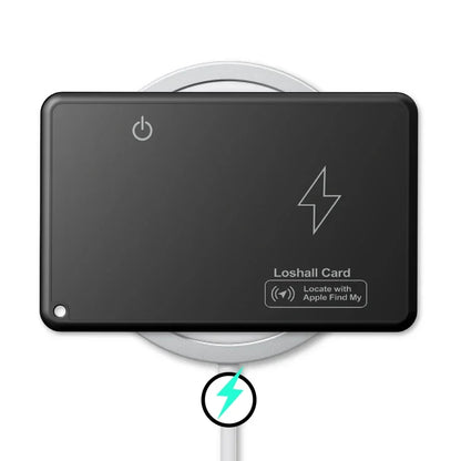 Mini Wallet Tracker Card Localizzazione di ricarica wireless Localizzatore GPS impermeabile Funziona con Apple Trova la mia app Tracker per IOS