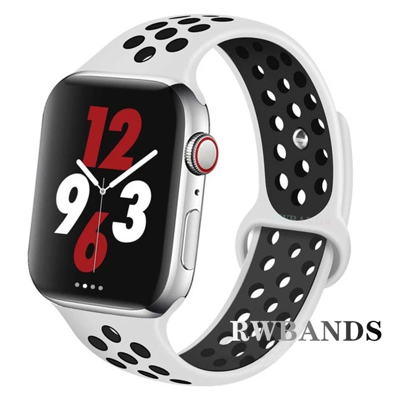 Sport Strap for Apple Watch 46mm 44mm 40mm 42-38-41mm 45mm Breathable Bracelet iWatch Series 10 9 8 7 6 SE 5 3 Ultra 2 49mm