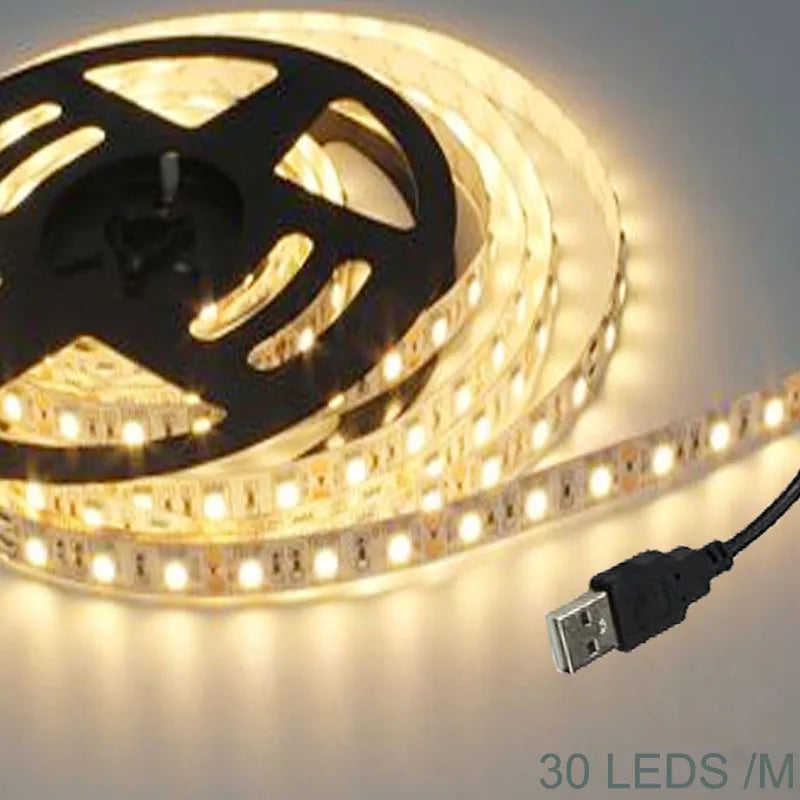 Strisce LED USB DC 5V 2835 Bianco 6000k Barra LED bianca calda Luce da cucina Lampada sotto l'armadio Luce a stringa LED 5v luce a led