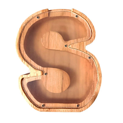 Salvadanaio in legno artigianale forma di lettera