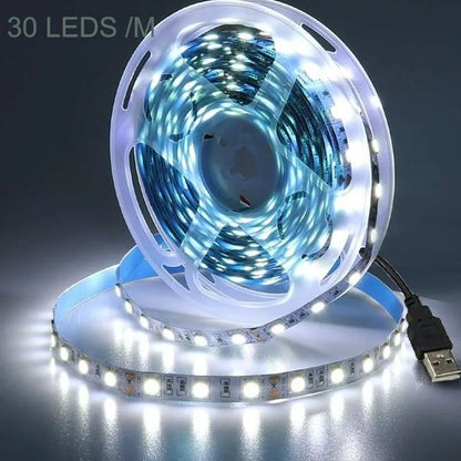 Strisce LED USB DC 5V 2835 Bianco 6000k Barra LED bianca calda Luce da cucina Lampada sotto l'armadio Luce a stringa LED 5v luce a led