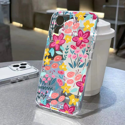 Custodia per telefono trasparente fiore per iPhone 17 16 Pro Max Custodia trasparente per iPhone 11 15 12 13 14 Pro Max Custodia 17 Air 17pro 17 Max Cover Funda