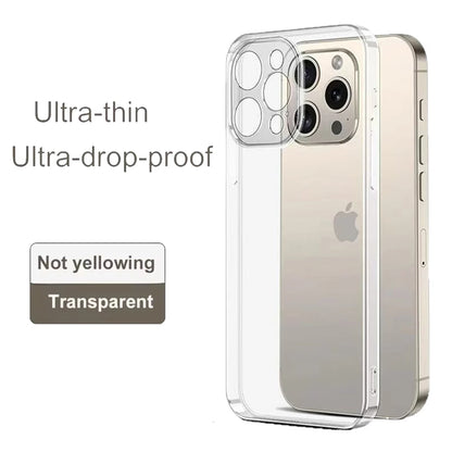 Per iPhone 15 16 Pro XS X XR Custodia in silicone trasparente antiurto per iPhone 13 11 12 14 Pro Max Mini Custodia protettiva per obiettivo posteriore