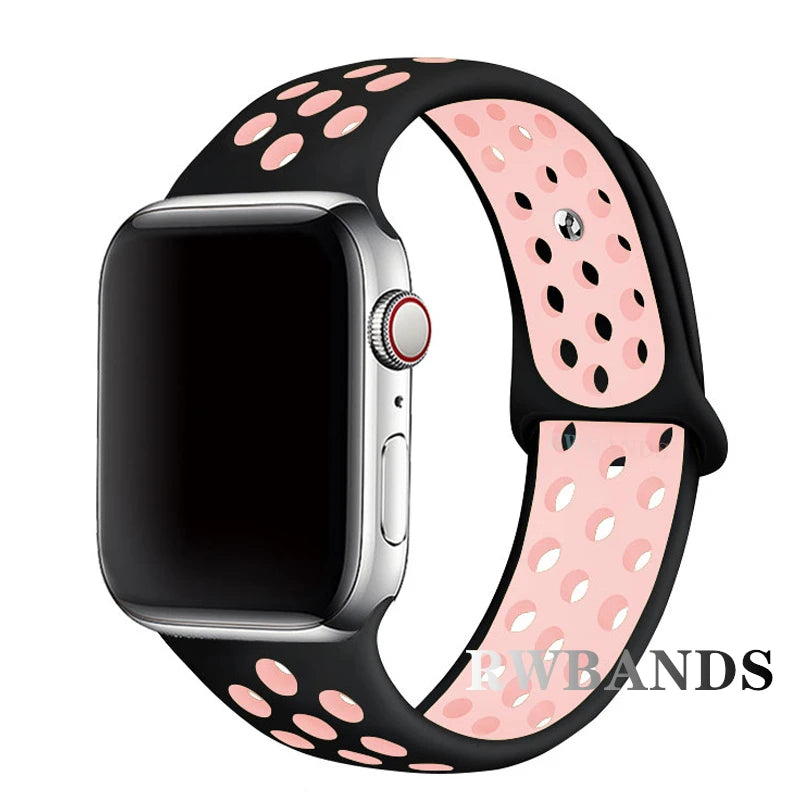 Sport Strap for Apple Watch 46mm 44mm 40mm 42-38-41mm 45mm Breathable Bracelet iWatch Series 10 9 8 7 6 SE 5 3 Ultra 2 49mm