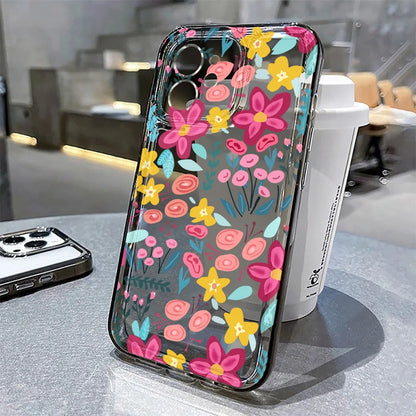 Custodia per telefono trasparente fiore per iPhone 17 16 Pro Max Custodia trasparente per iPhone 11 15 12 13 14 Pro Max Custodia 17 Air 17pro 17 Max Cover Funda