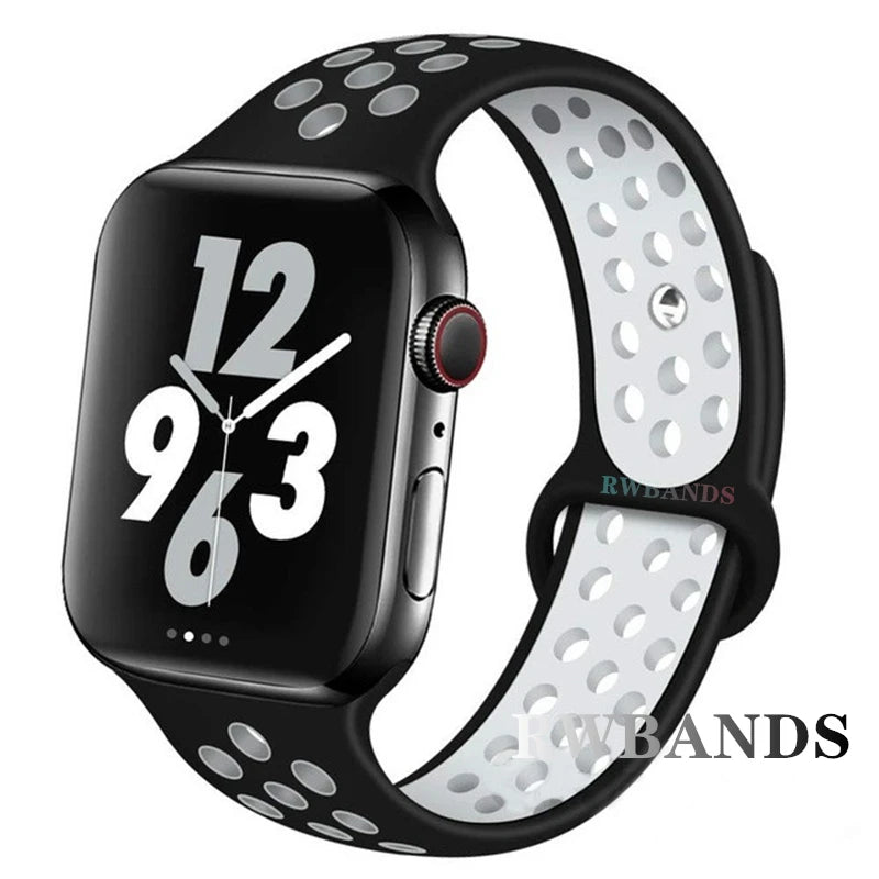 Sport Strap for Apple Watch 46mm 44mm 40mm 42-38-41mm 45mm Breathable Bracelet iWatch Series 10 9 8 7 6 SE 5 3 Ultra 2 49mm