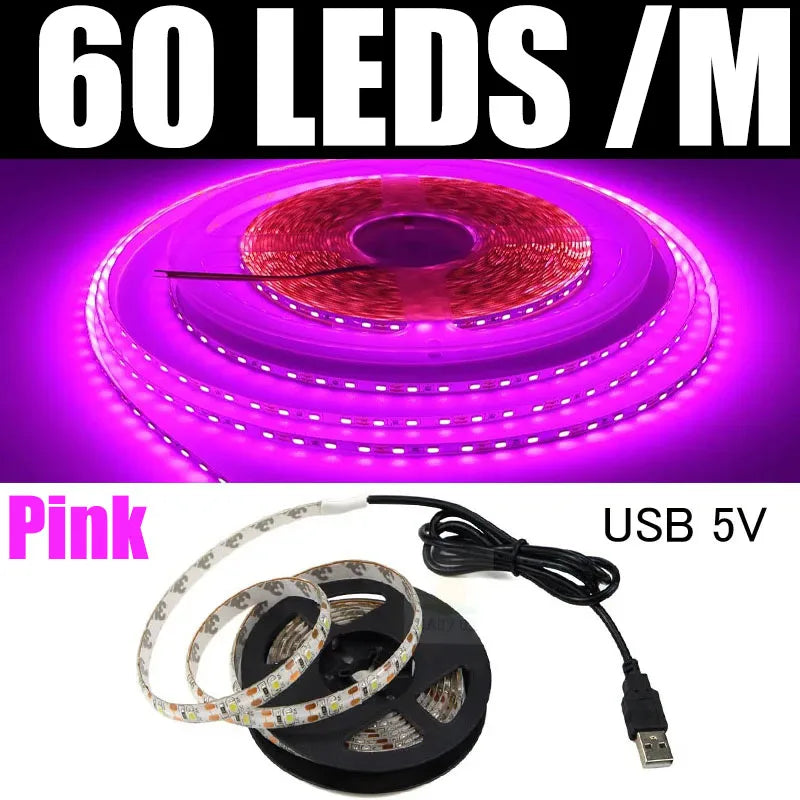 Strisce LED USB DC 5V 2835 Bianco 6000k Barra LED bianca calda Luce da cucina Lampada sotto l'armadio Luce a stringa LED 5v luce a led