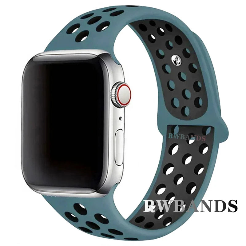 Sport Strap for Apple Watch 46mm 44mm 40mm 42-38-41mm 45mm Breathable Bracelet iWatch Series 10 9 8 7 6 SE 5 3 Ultra 2 49mm