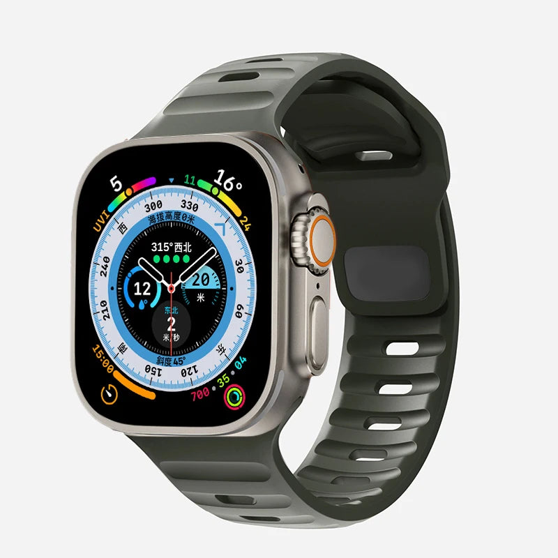 Cinturino Apple Watch 49mm 44mm 45mm 41mm 40mm 42mm 38mm Bracciale sportivo in silicone morbido iwatch Serise 8 7 SE 6 5 9 Ultra 49mm
