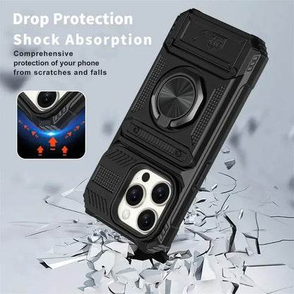 Custodia per iPhone 16 15 14 13 12 11 Pro Max XS XR 8 7 Plus Anello ruotato magnetico Cavalletto Custodia a portafoglio con protezione anticaduta resistente