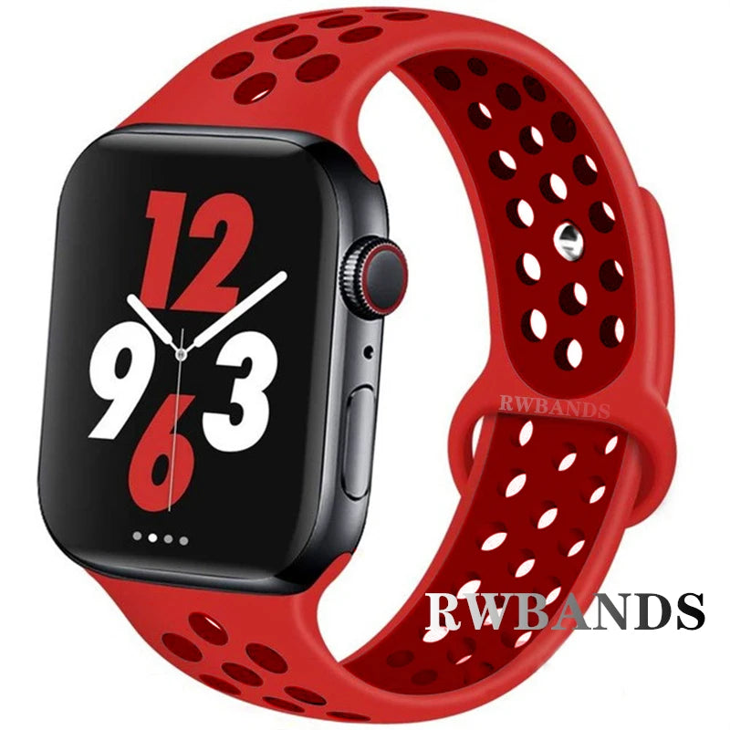 Sport Strap for Apple Watch 46mm 44mm 40mm 42-38-41mm 45mm Breathable Bracelet iWatch Series 10 9 8 7 6 SE 5 3 Ultra 2 49mm