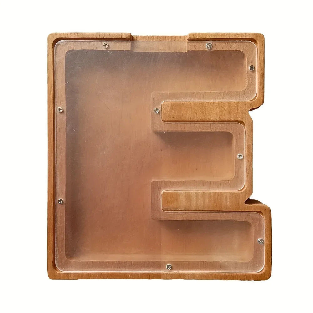 Salvadanaio in legno artigianale forma di lettera