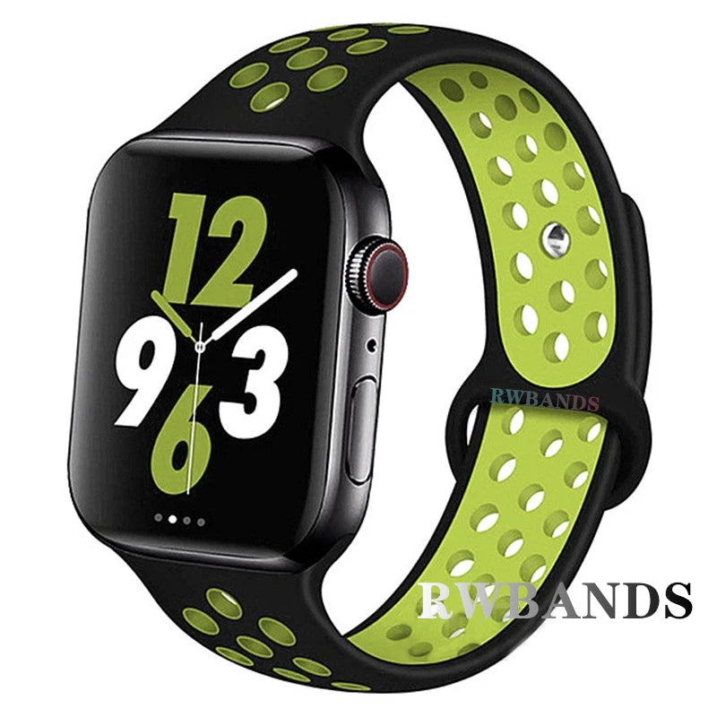 Sport Strap for Apple Watch 46mm 44mm 40mm 42-38-41mm 45mm Breathable Bracelet iWatch Series 10 9 8 7 6 SE 5 3 Ultra 2 49mm