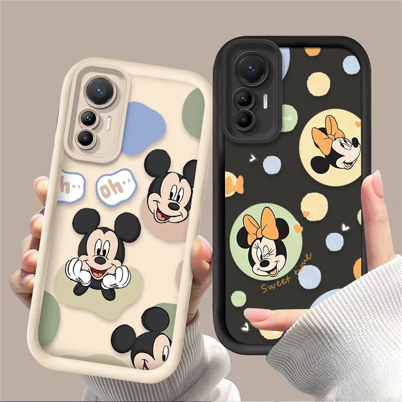 Disney Mickey Minnie Cassa Del Telefono per Xiaomi Poco F7 F6 F5 F4 F3 M5s C65 C75 C71 X7 X6 X5 X4 GT X3 NFC M7 M6 Pro 4G 5G Della Copertura Posteriore