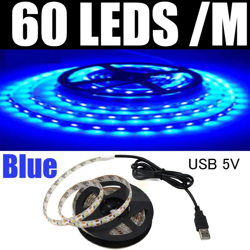 Strisce LED USB DC 5V 2835 Bianco 6000k Barra LED bianca calda Luce da cucina Lampada sotto l'armadio Luce a stringa LED 5v luce a led