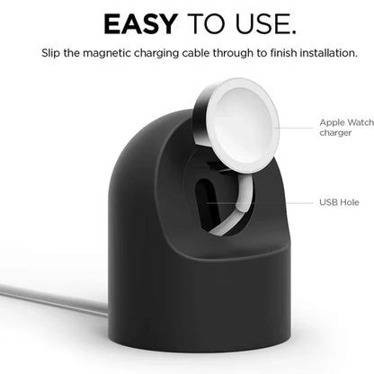 Supporto per caricabatterie per Apple Watch Serie 9 8 7 6 5 SE 3 Ultra 1 2 Stazione dock per caricabatterie Staffa in silicone