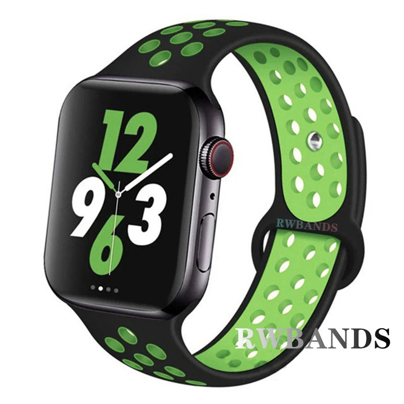 Sport Strap for Apple Watch 46mm 44mm 40mm 42-38-41mm 45mm Breathable Bracelet iWatch Series 10 9 8 7 6 SE 5 3 Ultra 2 49mm