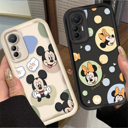Disney Mickey Minnie Cassa Del Telefono per Xiaomi Poco F7 F6 F5 F4 F3 M5s C65 C75 C71 X7 X6 X5 X4 GT X3 NFC M7 M6 Pro 4G 5G Della Copertura Posteriore
