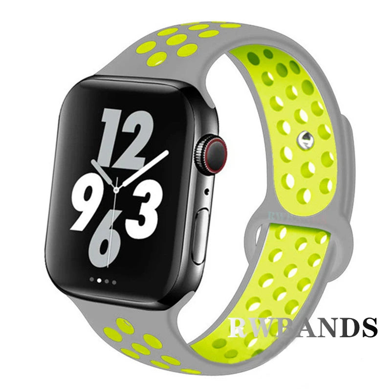 Sport Strap for Apple Watch 46mm 44mm 40mm 42-38-41mm 45mm Breathable Bracelet iWatch Series 10 9 8 7 6 SE 5 3 Ultra 2 49mm