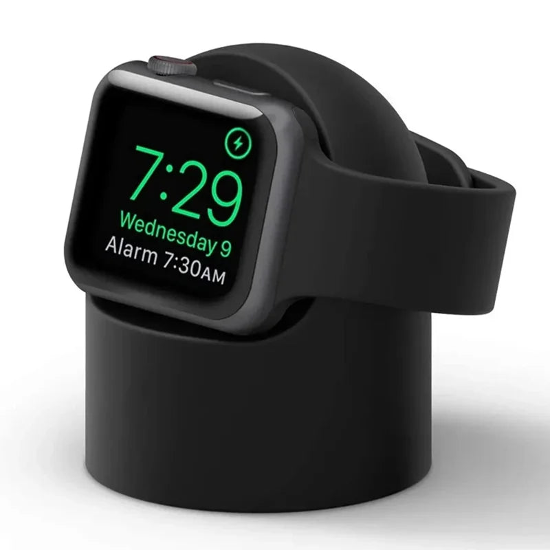Supporto per caricabatterie per Apple Watch Serie 9 8 7 6 5 SE 3 Ultra 1 2 Stazione dock per caricabatterie Staffa in silicone