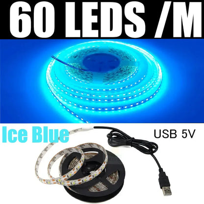Strisce LED USB DC 5V 2835 Bianco 6000k Barra LED bianca calda Luce da cucina Lampada sotto l'armadio Luce a stringa LED 5v luce a led