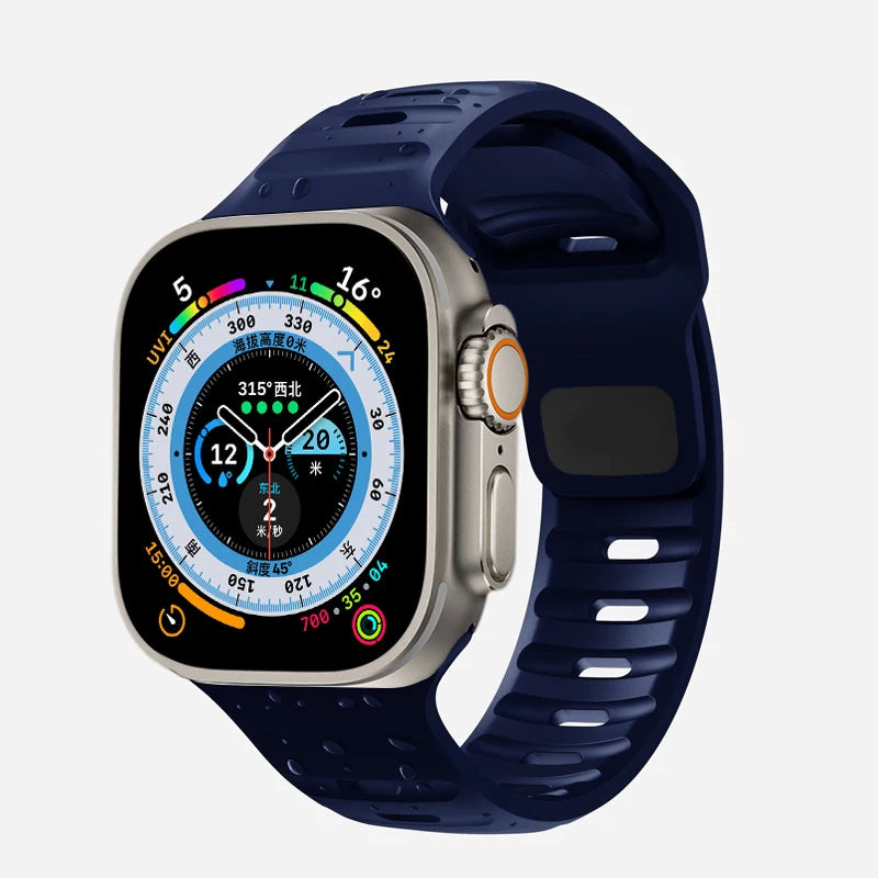 Cinturino Apple Watch 49mm 44mm 45mm 41mm 40mm 42mm 38mm Bracciale sportivo in silicone morbido iwatch Serise 8 7 SE 6 5 9 Ultra 49mm