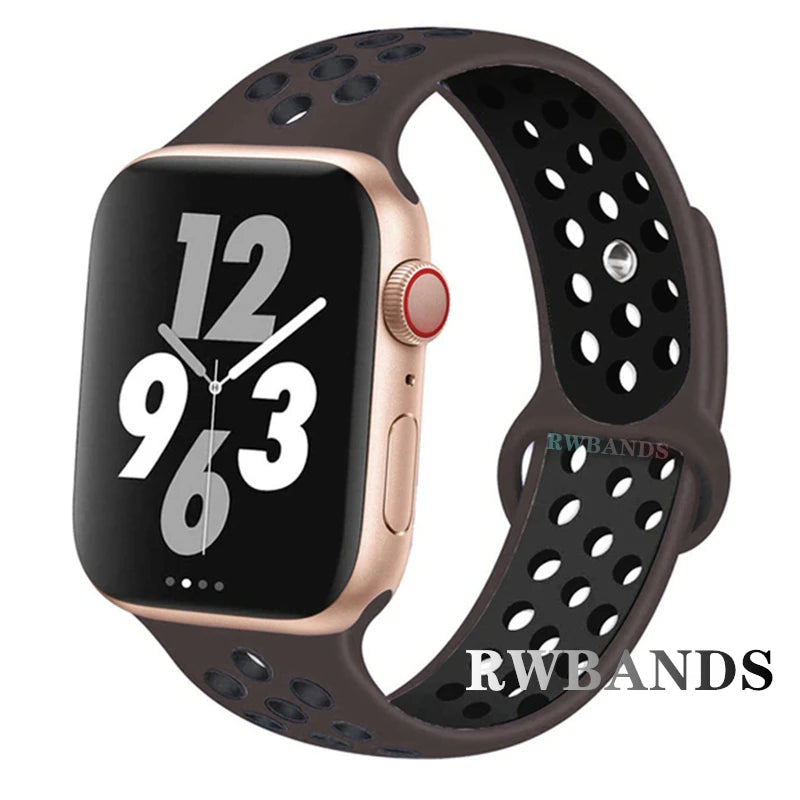 Sport Strap for Apple Watch 46mm 44mm 40mm 42-38-41mm 45mm Breathable Bracelet iWatch Series 10 9 8 7 6 SE 5 3 Ultra 2 49mm
