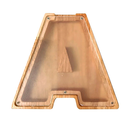 Salvadanaio in legno artigianale forma di lettera