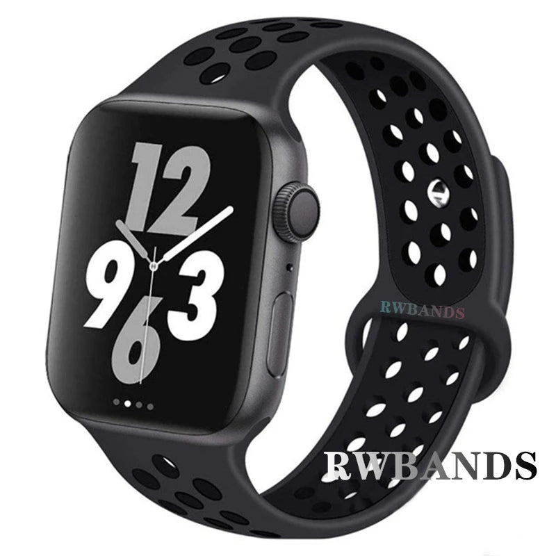 Sport Strap for Apple Watch 46mm 44mm 40mm 42-38-41mm 45mm Breathable Bracelet iWatch Series 10 9 8 7 6 SE 5 3 Ultra 2 49mm