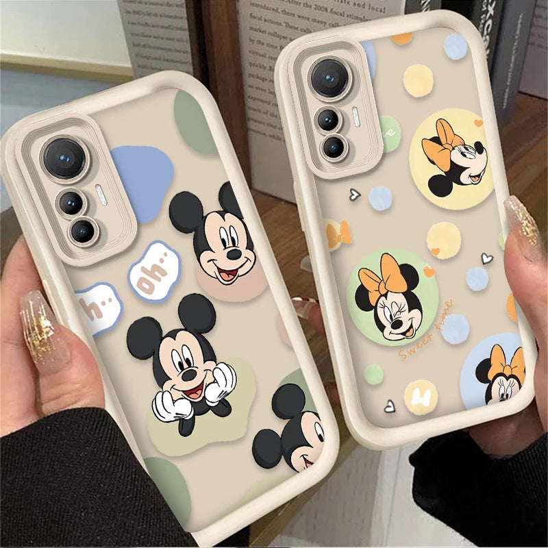 Disney Mickey Minnie Cassa Del Telefono per Xiaomi Poco F7 F6 F5 F4 F3 M5s C65 C75 C71 X7 X6 X5 X4 GT X3 NFC M7 M6 Pro 4G 5G Della Copertura Posteriore