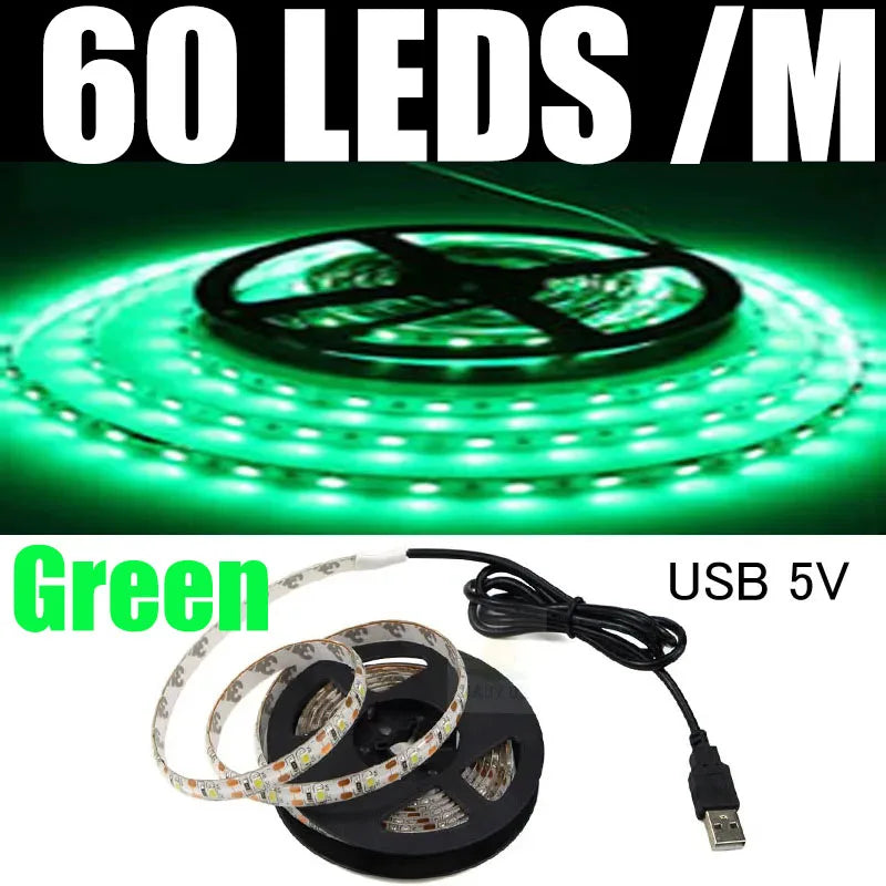 Strisce LED USB DC 5V 2835 Bianco 6000k Barra LED bianca calda Luce da cucina Lampada sotto l'armadio Luce a stringa LED 5v luce a led
