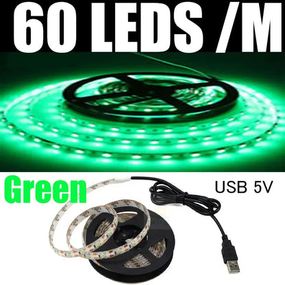 Strisce LED USB DC 5V 2835 Bianco 6000k Barra LED bianca calda Luce da cucina Lampada sotto l'armadio Luce a stringa LED 5v luce a led
