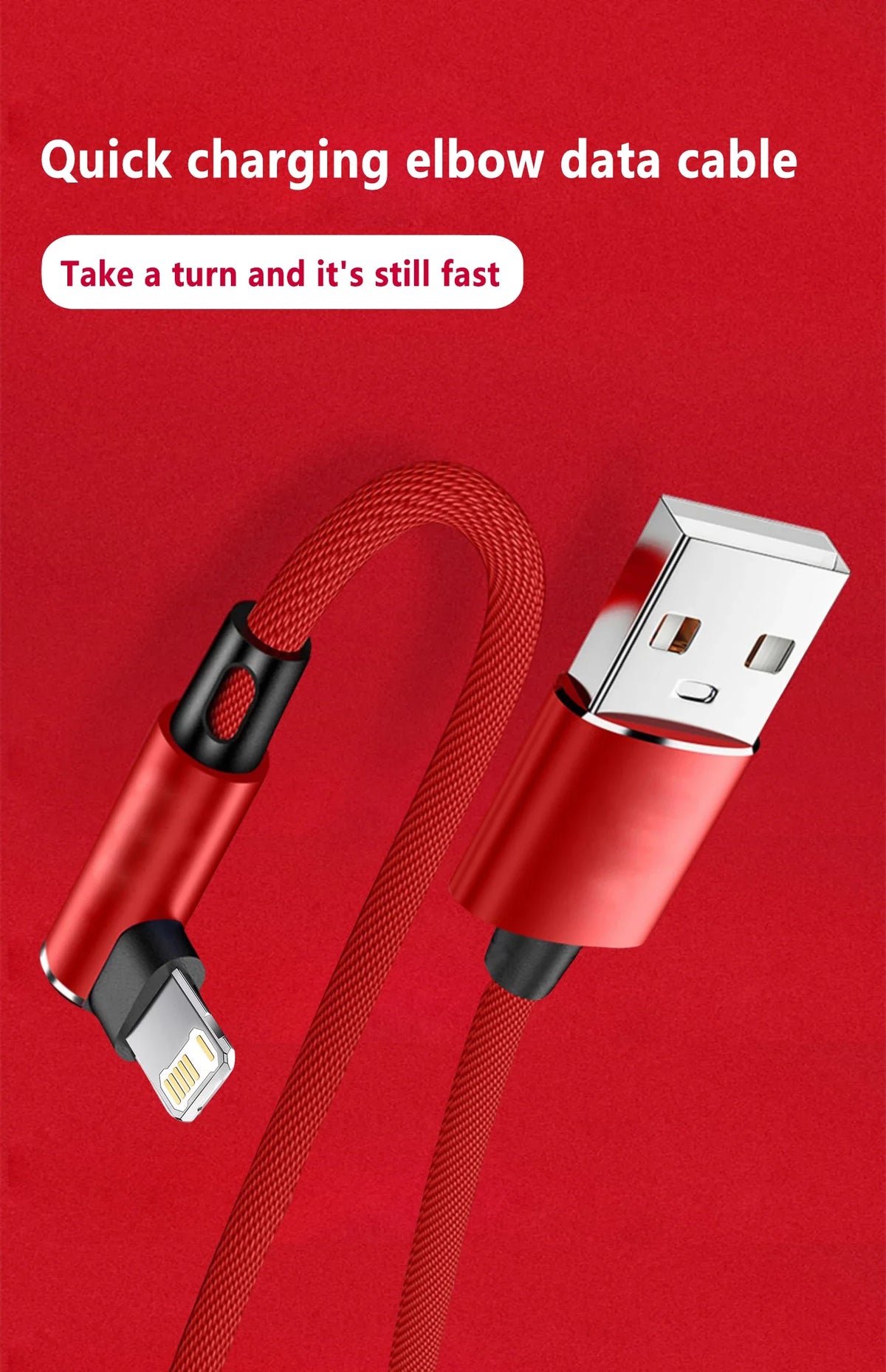 Cavo USB da 90 gradi per iPhone 14 13 12 11 Pro Max X XR 6s 7 8 Plus Cavo da 2 m 3 m Cavo di ricarica rapida per telefono cellulare Cavo per caricabatterie dati